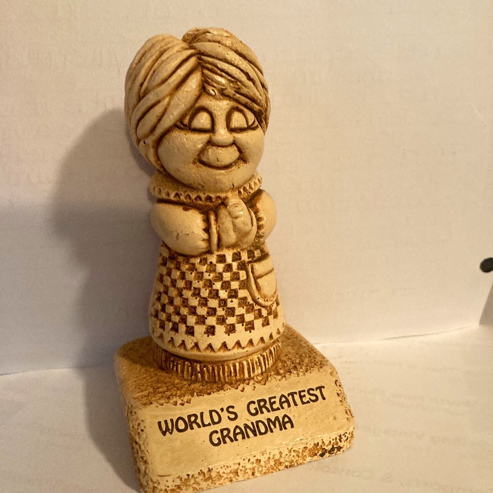 Vintage 1970s Paula Figurine Knick-Knack "World's Greatest Grandma" Mother's Day
